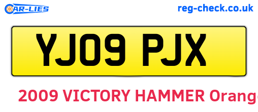 YJ09PJX are the vehicle registration plates.