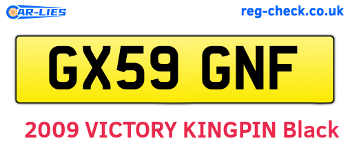 GX59GNF are the vehicle registration plates.