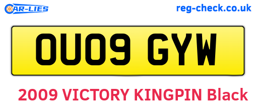 OU09GYW are the vehicle registration plates.