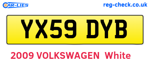YX59DYB are the vehicle registration plates.