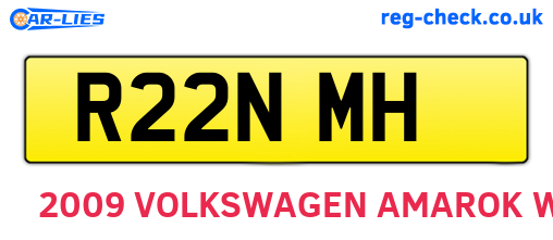 R22NMH are the vehicle registration plates.