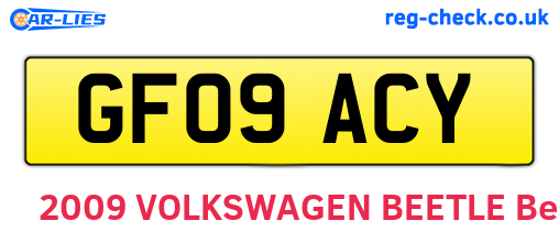 GF09ACY are the vehicle registration plates.