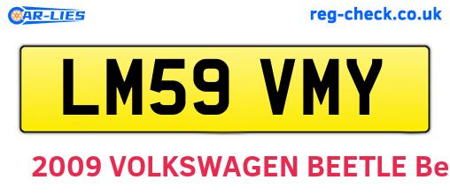 LM59VMY are the vehicle registration plates.