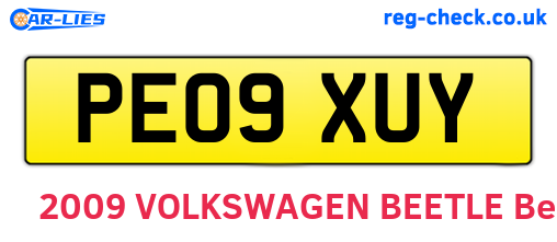 PE09XUY are the vehicle registration plates.