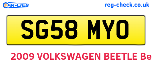 SG58MYO are the vehicle registration plates.