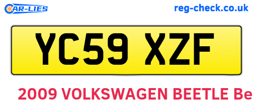 YC59XZF are the vehicle registration plates.