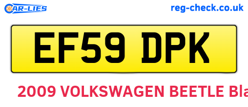 EF59DPK are the vehicle registration plates.