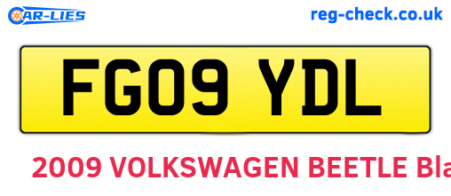 FG09YDL are the vehicle registration plates.