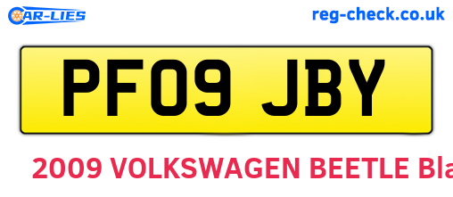 PF09JBY are the vehicle registration plates.