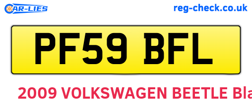 PF59BFL are the vehicle registration plates.