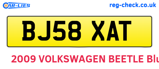 BJ58XAT are the vehicle registration plates.