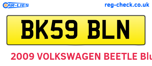BK59BLN are the vehicle registration plates.