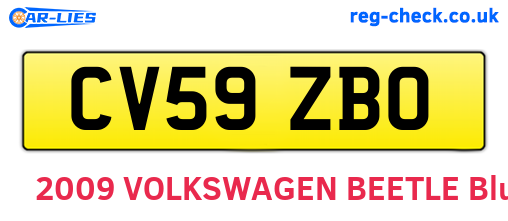 CV59ZBO are the vehicle registration plates.
