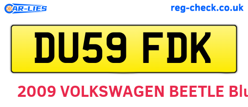 DU59FDK are the vehicle registration plates.