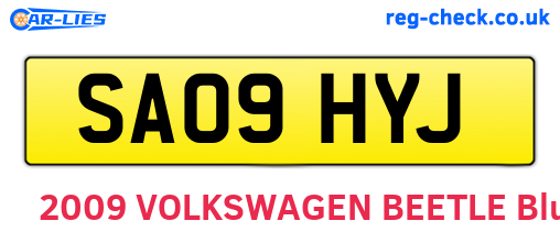 SA09HYJ are the vehicle registration plates.