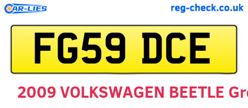 FG59DCE are the vehicle registration plates.