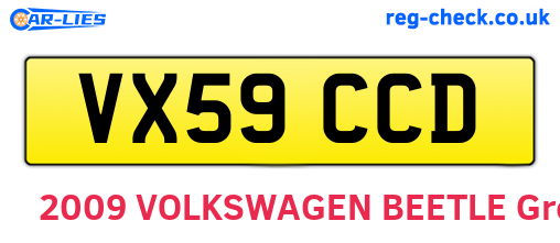 VX59CCD are the vehicle registration plates.