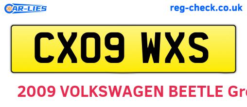 CX09WXS are the vehicle registration plates.
