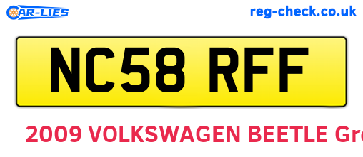 NC58RFF are the vehicle registration plates.