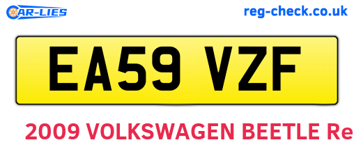 EA59VZF are the vehicle registration plates.