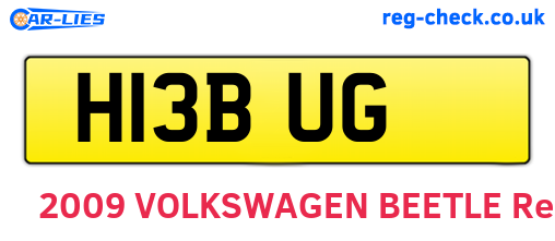 H13BUG are the vehicle registration plates.
