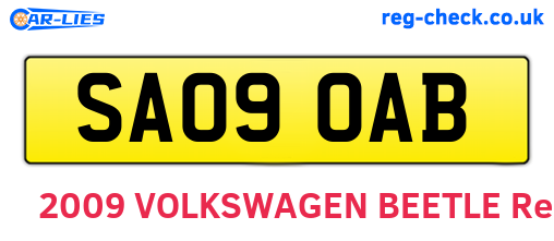 SA09OAB are the vehicle registration plates.