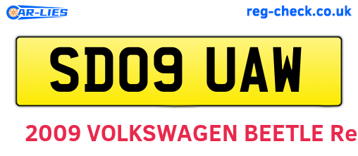 SD09UAW are the vehicle registration plates.