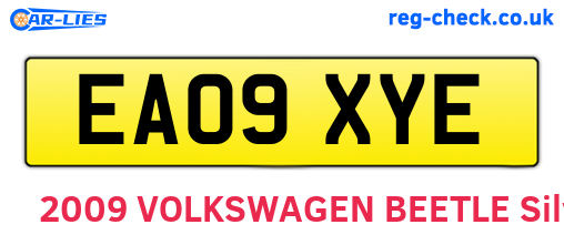 EA09XYE are the vehicle registration plates.