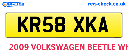 KR58XKA are the vehicle registration plates.