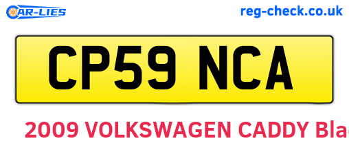CP59NCA are the vehicle registration plates.
