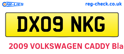 DX09NKG are the vehicle registration plates.