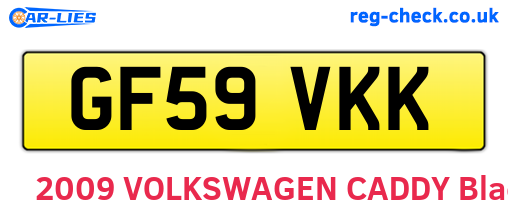 GF59VKK are the vehicle registration plates.