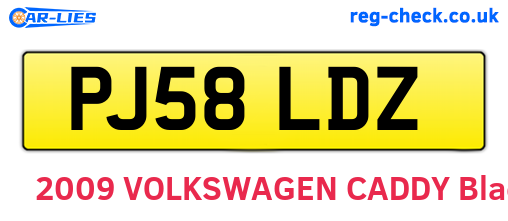 PJ58LDZ are the vehicle registration plates.
