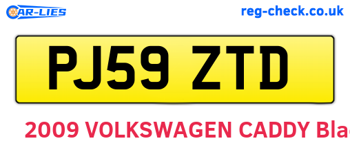 PJ59ZTD are the vehicle registration plates.