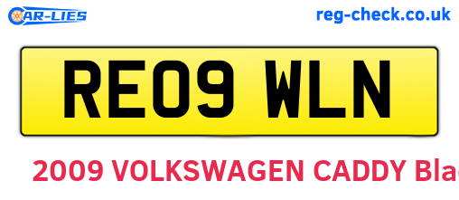 RE09WLN are the vehicle registration plates.