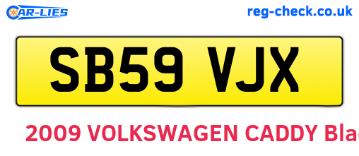 SB59VJX are the vehicle registration plates.