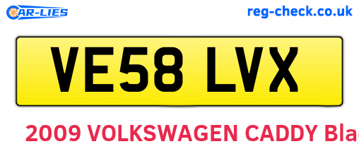 VE58LVX are the vehicle registration plates.