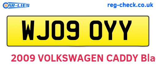WJ09OYY are the vehicle registration plates.