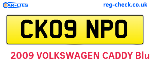 CK09NPO are the vehicle registration plates.