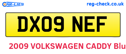 DX09NEF are the vehicle registration plates.