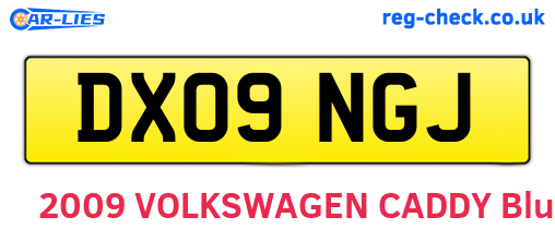 DX09NGJ are the vehicle registration plates.