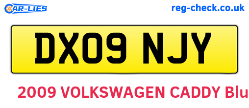 DX09NJY are the vehicle registration plates.