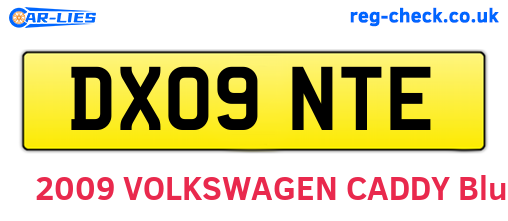 DX09NTE are the vehicle registration plates.