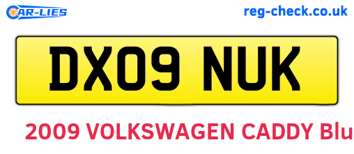 DX09NUK are the vehicle registration plates.