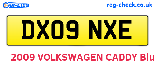 DX09NXE are the vehicle registration plates.