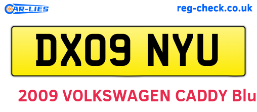 DX09NYU are the vehicle registration plates.