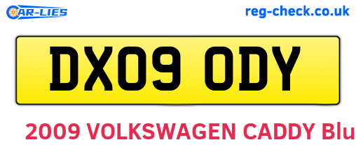 DX09ODY are the vehicle registration plates.