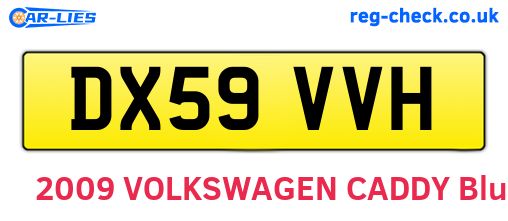 DX59VVH are the vehicle registration plates.