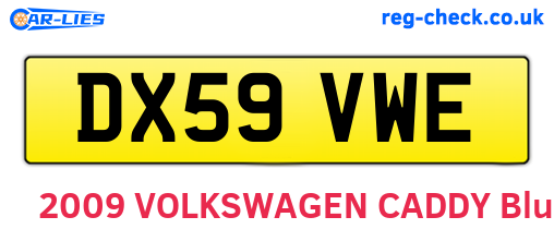DX59VWE are the vehicle registration plates.