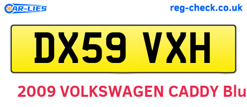 DX59VXH are the vehicle registration plates.
